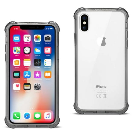 Iphone X/iphone Xs Clear Bumper Case With Air Cushion Protection In Clear Black
