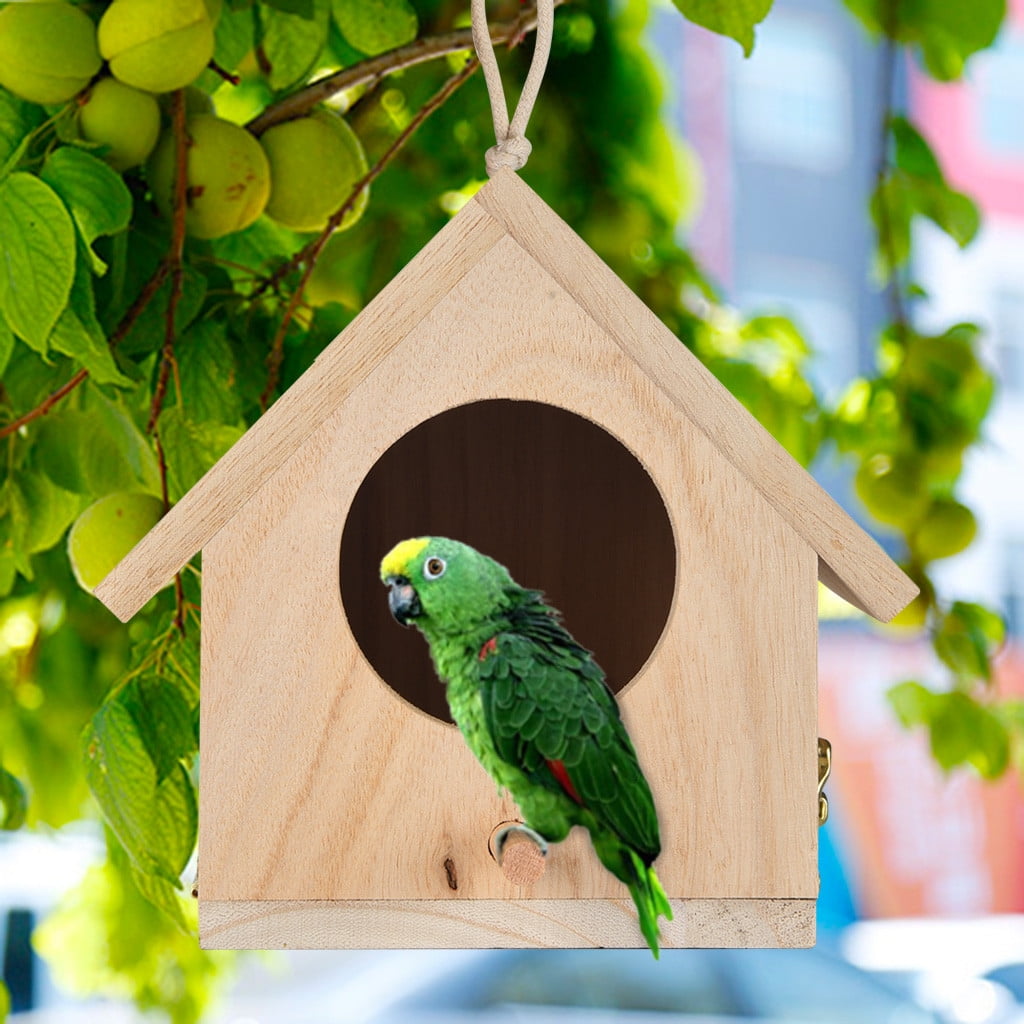 Parrot Breeding Box Quality Budgie House Cage Wood Bird Nest Natural Wood XL