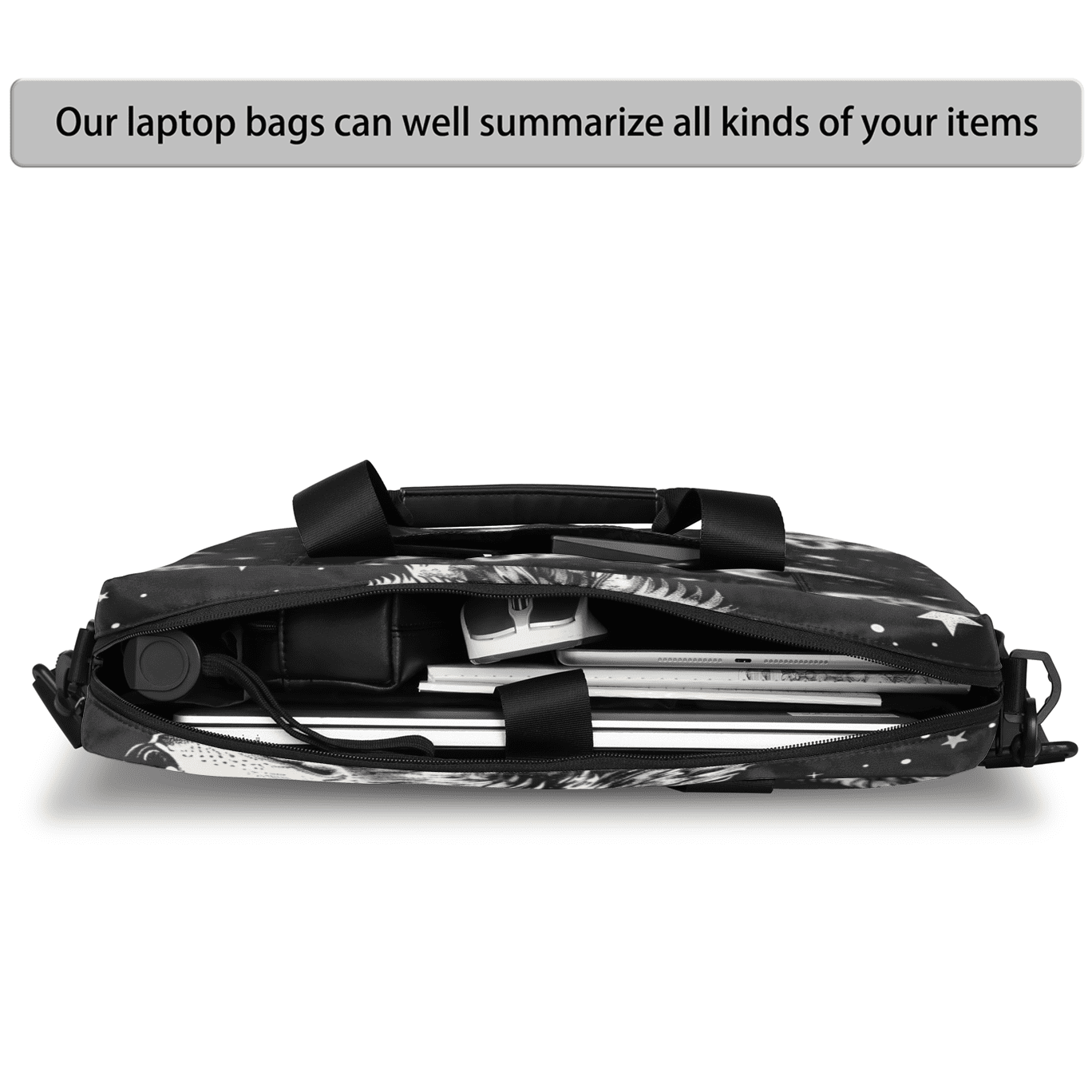 Herdesigns Wolf Laptop Bag for Women Men, Computer Case Briefcase Messenger Bags, 15-15.6 inch Laptop Sleeve Shoulder Bag