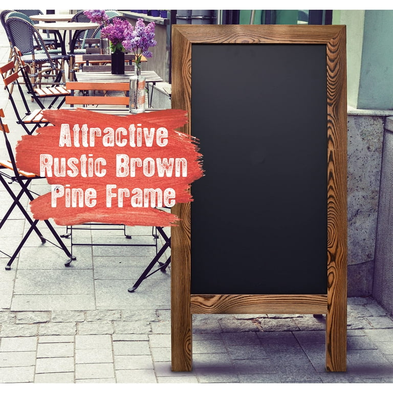 Magnetic A-Frame Chalkboard Sign Extra Large 40 x 20, Chalk Board Sign  Free Standing Chalkboard Easel Double-Sided Sidewalk Sign, Wooden Sandwich