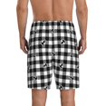 thumbnail image 2 of Balery Anchor Black Tartan Plaid Men's Cotton Knit Pajama Shorts Waistband & Pockets,Short Pajama Pants-4X-Large, 2 of 8