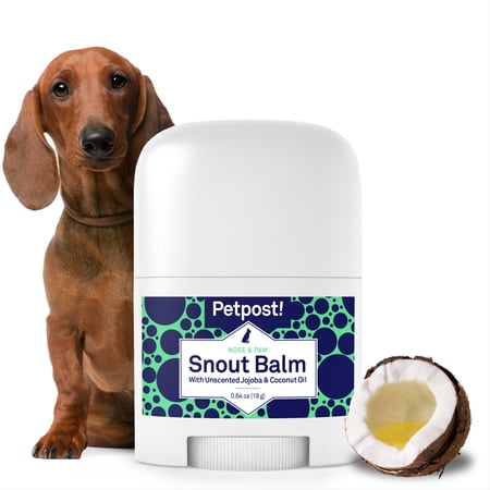 Petpost Snout Balm for Dogs - Organic Coconut Oil, Jojoba Oil & Shea Butter - Soothes Dry, Cracked, Chapped Noses - Easy Twist-Up Applicator - 0.64 oz