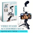 thumbnail image 2 of Video Recording Kit: Tripod with LED Light & Mic | Portable Studio Light, Mini Tripod Grip for Smartphones, Cameras, Live Streaming, Vlogging, Outdoor Lighting, 2 of 12
