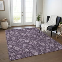 Addison Rugs Chantille Indoor/Outdoor Transitional Floral Plum Washable Rectangle Rug, 3' x 5'