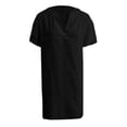 thumbnail image 5 of OSOLU Solid Color Women Summer Beach Dress V-Neck Loose Tiered Cover Up With Pockets Casual Vacation Dresses For Pool Holidays Cozy Sundress Wedding Guest Dress, 5 of 6
