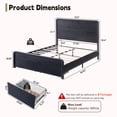 thumbnail image 3 of Aitjunz Modern Queen Size Bed Frame with 50" Tall Headboard and 2 Storage Drawers, Wood Platform Bed with Curved Design, No Box Spring Needed, Black, 3 of 8