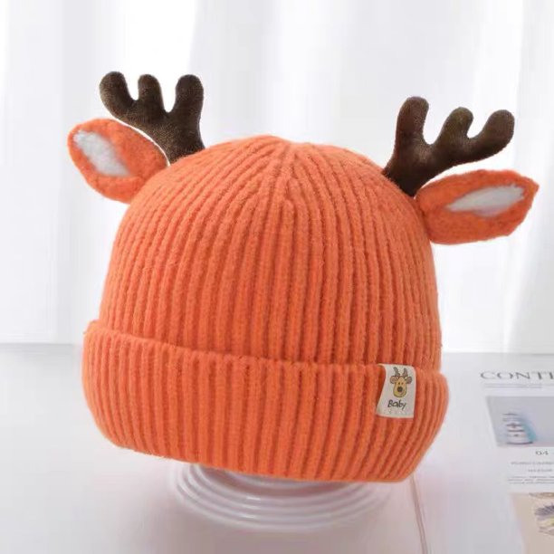Gorro de bebé estilo otoño e invierno lindo gorro de punto con protección para los oídos para niños y niñas gorro de lana cálido de invierno marea