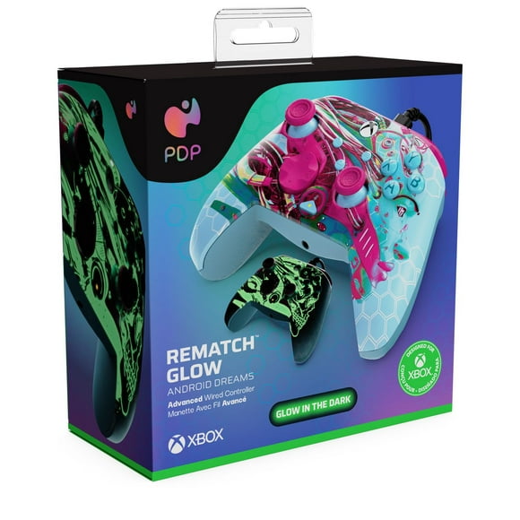 PDP Rematch Wired Controller - Android Dreams Glow in the Dark for Xbox Series S X