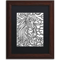 Trademark Fine Art "Lester the Lion" Canvas Art by Kathy G. Ahrens, Black Matte, Wood Frame