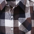 thumbnail image 4 of ATOGUTA Boys' Suits & Sport Coats Flannel Plaid Shirts Kids Cotton Long Sleeve Button Down Shirt Coffee, Size 1T-10, 4 of 5