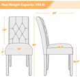 thumbnail image 4 of Alden Design Modern Tufted Padded Faux Leather Dining Chair with Solid Wood Legs, Retro Brown, 4 of 7