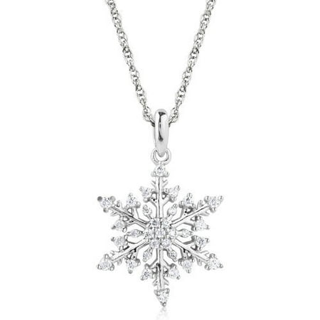 Snowflake 1/4 Carat T.W. Diamond 10K Gold Pendant