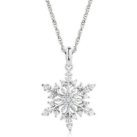 Snowflake 1/4 Carat T.W. Diamond 10K Gold Pendant