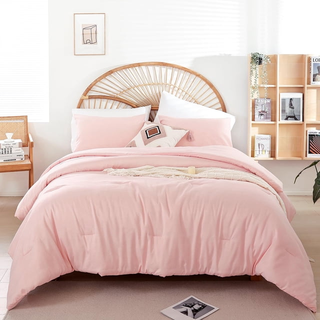 Juego de edredón Weigelia, color rosa, tamaño completo, con 2 fundas de almohada, 300 g/m²