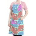 thumbnail image 5 of Pink Blue Lemon Fruit Slices Apron-Garden Aprons for Women with Pockets-Cotton Linen Waterproof Kitchen Cooking Gardening Aprons Adjustable for Kitchen,Cooking,BBQ and Salon 33x27 Inch, 5 of 7