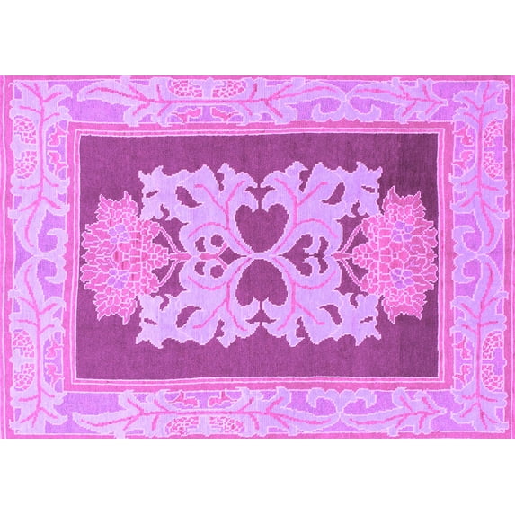 Ahgly Company Indoor Rectangle Abstract Purple Modern Area Rugs, 8' x 10'