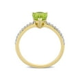 thumbnail image 4 of 1 1/7 Carat (ctw) Peridot Pear Ring 14K Yellow Gold with Diamonds, 4 of 5