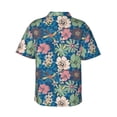 thumbnail image 3 of Balery Colorful Flowers Print Men's Hawaiian Shirts Short Sleeve Beach Shirt Relaxed Fit Vacation Button Down Shirts-3X-Large, 3 of 9