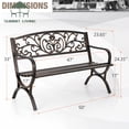 thumbnail image 3 of SUMMIT LIVING 50 Inches Outdoor Garden Bench,Cast Iron Patio Park Bench Metal Frame,Bronze, 3 of 8
