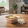 thumbnail image 7 of [100 Pack] 42oz Compostable Square Container Eco Friendly Bowls - Square Bowl Tree Free Sugarcane Bagasse Meal Prep Bento Boxes Take Out Catering Microwavable Deep Container by EcoQuality, 7 of 7