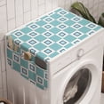 thumbnail image 1 of Geometric Washing Machine Organizer, Continuous Nested Squares Design Pattern with Retro Influences, Anti-slip Fabric Top Cover for Washer and Dryer, Seafoam Dark Sky Blue, by Ambesonne, 1 of 1