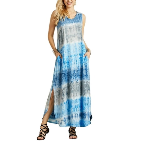 

Frontwalk Nightshirt for Women Sleepwear Loose Nightgown Loungewear Casual Sleeveless T-shirts Dress Summer Pajama Dress