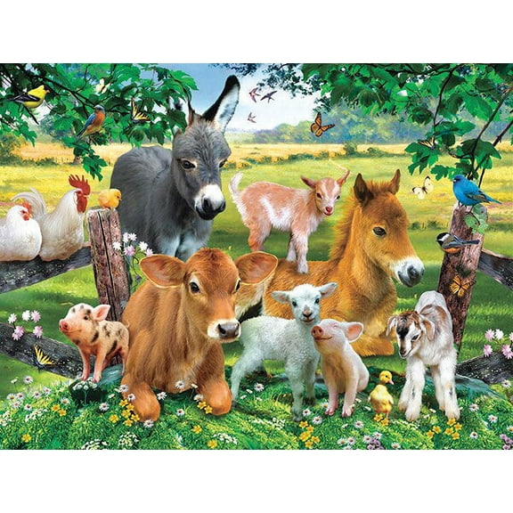 SUNSOUT INC - On the Farmland - 300 pc Jigsaw Puzzle by Artist: Howard Robinson - Finished Size 18" x 24" - MPN# 54906