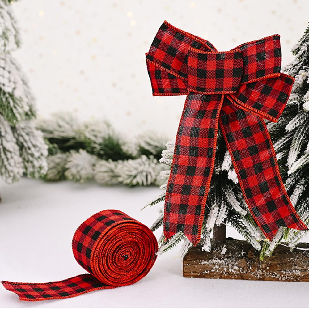 Details about   10" WIDE BURLAP TYPE BOW WITH PLAID CHRISTMAS TREES FOR DECORATION GIFTS CRAFTS 