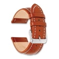 thumbnail image 3 of 24mm Saddle Oil Tanned Lthr Silver-tone Buckle Watch Band, 3 of 5