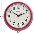 thumbnail image 4 of Westclox Horloge Murale de Cuisine Rétro 1950, 9,5 Po, Rouge, 4 of 4