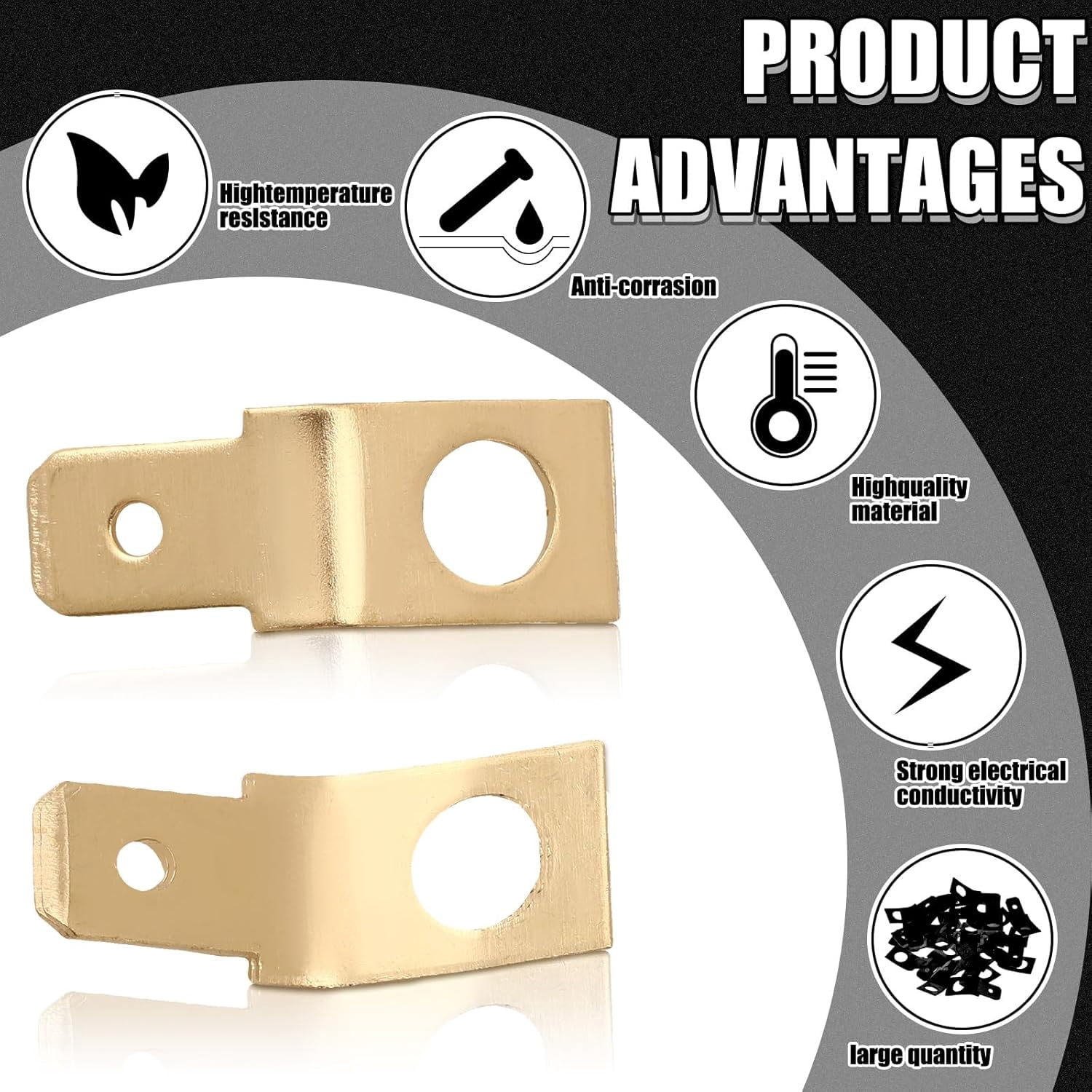 25 No Solder Quick Disconnect Adapters Non-Insulated Wire Connectors, 1/4 Inch Male, #10 Stud Brass Male Fork Adapter Brass Copper Wire Connector Ring Terminal Electrical Supply