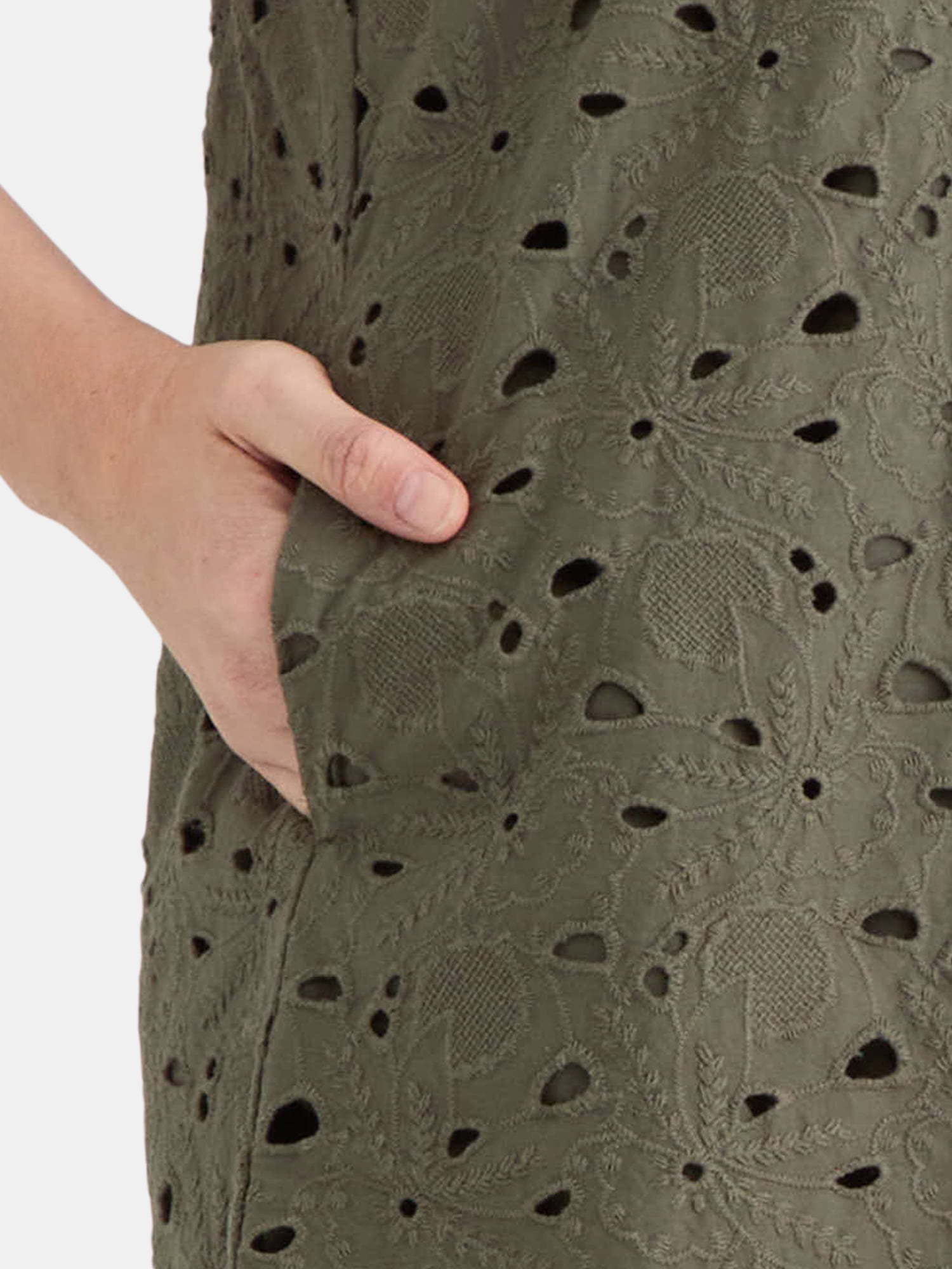 Time and Tru Women's Eyelet Embroidered Mini Dress, Sizes XS-XXXL
