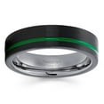 thumbnail image 2 of 6mm Gunmetal Wedding Ring,Black Tungsten Ring,6mm Tungsten Ring,Anniversary Ring,Green Wedding Ring, 2 of 4