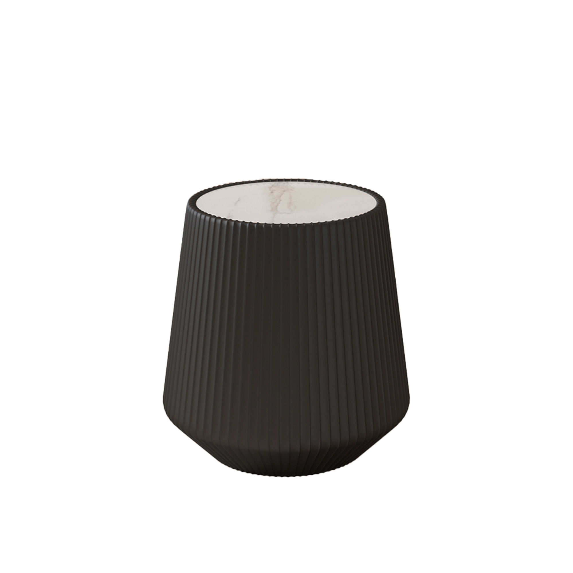 Leumius Light Sintered Stone Top Cup Shape Leather Coffee Modern Sofa Table for Apartment Living Room Furniture Black 2
