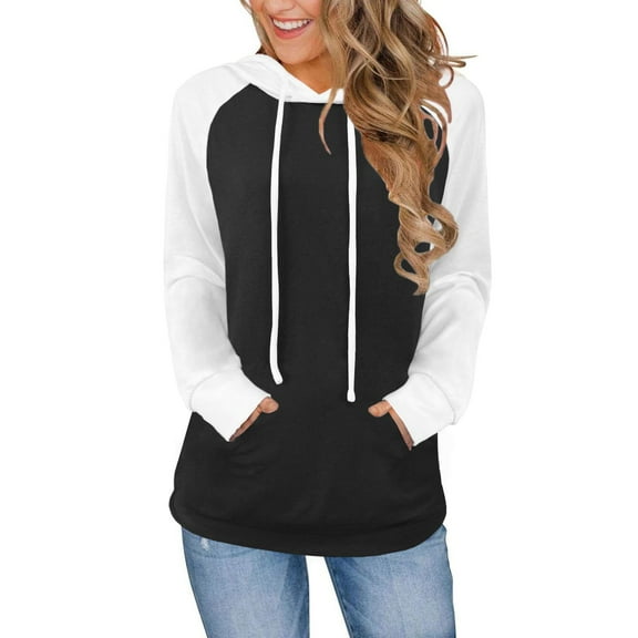 Womens Hoodies Pullover, Yigetop Hoodies for Women Lightweight Long Sleeve Sweatshirt Loose Fit Tops with Pockets 2025 Women Hoodie Black L