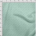 thumbnail image 3 of oneOone Cotton Jersey Arctic Blue Fabric Leaves,Floral & Triangle Geometric Sewing Craft Projects Fabric Prints By Yard 58 Inch Wide, 3 of 4