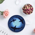 thumbnail image 4 of FMSHPON Mysterious Sea Shark Set of 4 Round Coaster for Drinks, Absorbent Ceramic Stone Coasters Cup Mat with Cork Base for Home Kitchen Room Coffee Table Bar Decor, 4 of 6