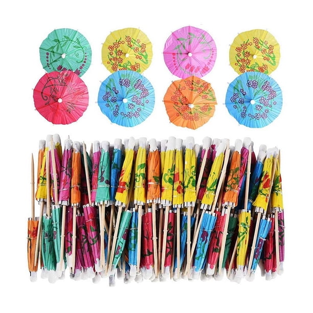 Paraguas de CóCtel de 144 Piezas para Bebida y Comida, Palillos de Dientes Decorativos para Fiesta, Hotel, Restaurante, Bar, Fiesta Hawaiana