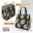 thumbnail image 3 of Pioneer Flower Floral Print Pattern Insulated Lunch Bag for Women & Adults,Large Portable Soft Cooler Lunch Bag,Thermal Food Storage Tote with Pearl Cotton,8.66L,8.75x5.75x9.5 Inch, 3 of 6