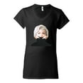 thumbnail image 2 of Wild Bobby, Hip Marilyn Monroe Portrait Classic Beauty Pose, Famous People, Women Standard V-Neck Tee, Black, Small, 2 of 4