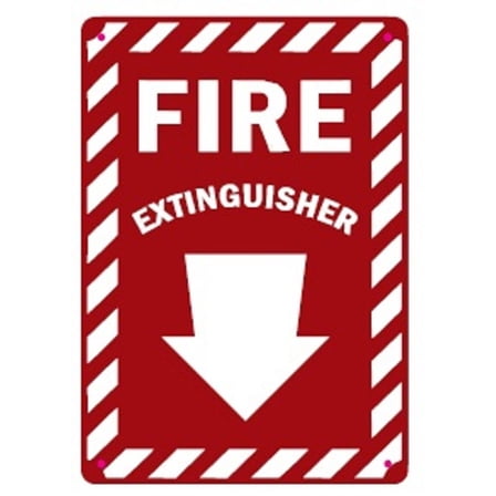 FIRE EXTINGUISHER SIGN zebra line zb (7X10,RED,Aluminum) -ref21422