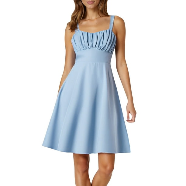Vestido de verano con tirantes finos y corte en A para mujer: diseño elegante y ajustado, tejido elástico, adecuado para fiestas y ocasiones informales.
