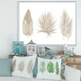 thumbnail image 2 of Designart 'Tropical Beiges Leaves On White' Traditional Framed Canvas Wall Art Print, 2 of 5