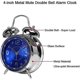 thumbnail image 4 of Reloj despertador ruidoso TANGJMXG para adultos 4 pulgadas Sin tictac con luz de fondo campana doble azul, 4 of 4