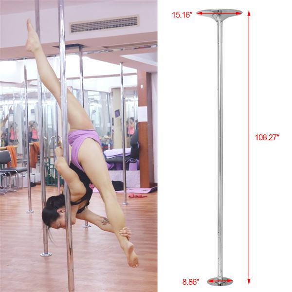 Topeakmart Professional Spinning Dancing Pole 45 mm Solid Dancing Fitness Portable Static Stripper Spinning Exercise, Silver - image 4 of 9