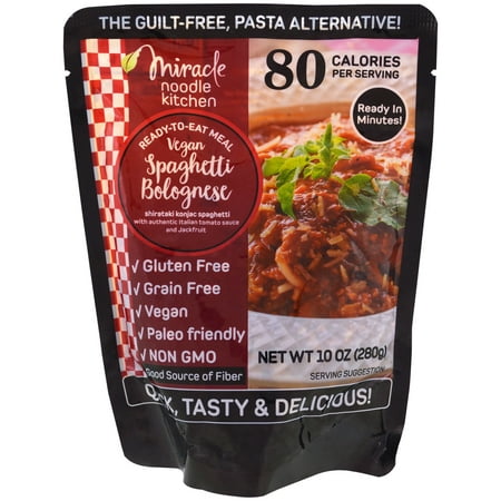 Miracle Noodle, Ready-to-Eat Meal, Vegan Spaghetti Bolognese, 10 oz (pack of