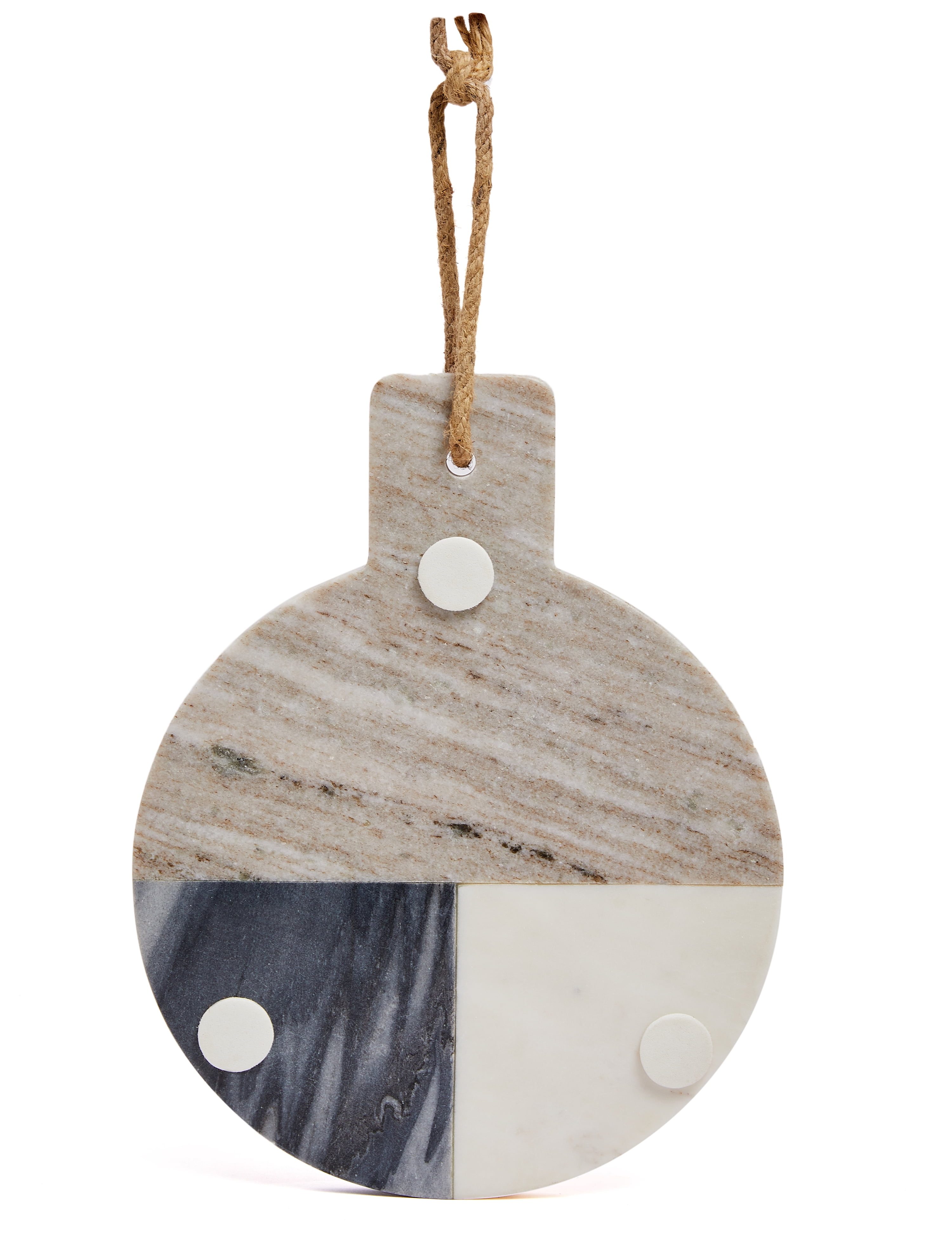 Lexi Home Real Marble Charcuterie Cutting Board - White and Grey