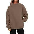 thumbnail image 3 of MEZZALL Women Solid Color Side Pocket Casual Pullover Sweater Soft Comfortable Long Sleeve Crewneck For Everyday Wear Sweatshirts Winter Leisure Fall Tops, 3 of 5