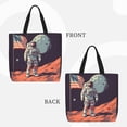 thumbnail image 2 of Easygdp Astronaut With American Flag Bolsa Tote para Mujer, Bolso de Hombro para Trabajo, Playa, Viajes, Compras y Supermercado, 2 of 7