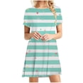 thumbnail image 1 of DPTALR Robe Mini de Plage pour Femmes, Été, Décontractée, Bohème, Col Rond, Manches Courtes, Imprimé Floral, 1 of 4